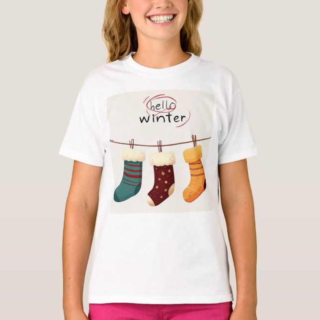 Weihnachtssocken T-Shirt (Vorderseite)