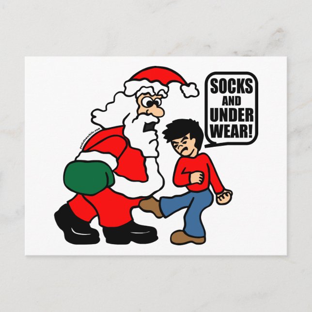 WEIHNACHTSsocken UND -UNTERWÄSCHE Feiertagspostkarte (Vorderseite)