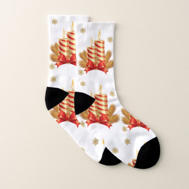 Weihnachtssocken, Weihnachtskerze Socken (Paar)