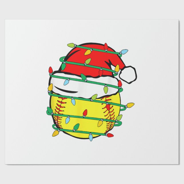 WeihnachtsSoftball Geschenkpapier (Flach)