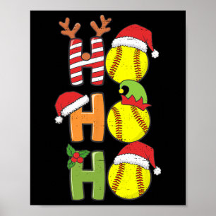 WeihnachtsSoftball Ho Ho Softball Xmas Sport Me Poster