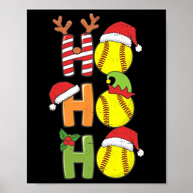 WeihnachtsSoftball Ho Ho Softball Xmas Sport Me Poster (Vorne)