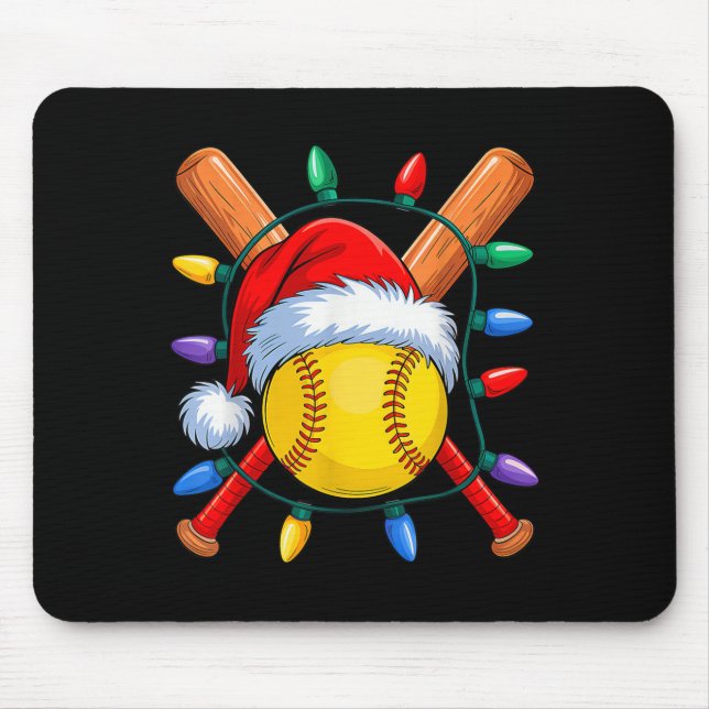 WeihnachtsSoftball Xmas Weihnachtsmann Mens Mäzen  Mousepad (Vorne)