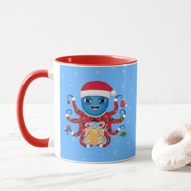 Weihnachtssoktopus-Tasse Tasse (Mit Donut)