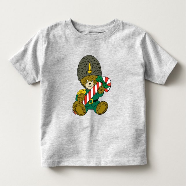 Weihnachtssoldaten Bear mit Candy Cane Kleinkind T-shirt (Vorderseite)