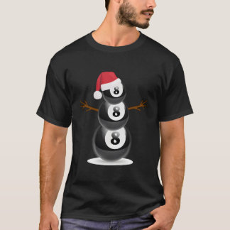 Weihnachtssommer Billiard Snowman Party Geschenk T-Shirt