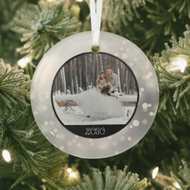 Weihnachtssparkle | Foto und Jahr Ornament Aus Glas