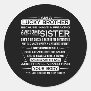 Weihnachtsspaß für Bruder von Schwester 1  Runder Aufkleber