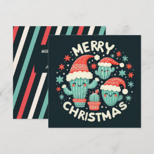 Weihnachtsspass gepotted Santa Cactus Pflanze Feiertagskarte