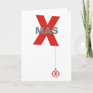 Weihnachtsspaß - Xmas-Schrift & Christbaumschmuck Feiertagskarte