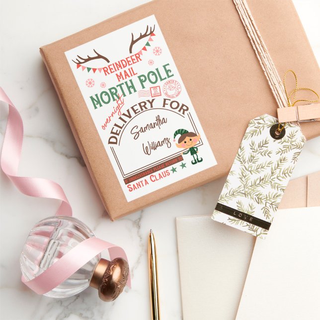 Weihnachtsspeziallieferung mit Namen Rechteckiger Aufkleber (Von Creator hochgeladen)