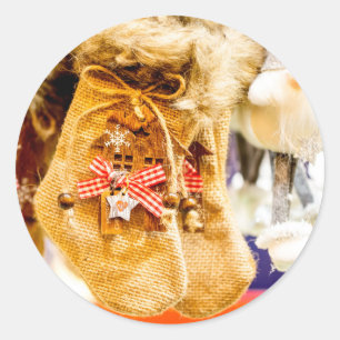 Weihnachtsspeziallieferung vom Weihnachtsmann Runder Aufkleber