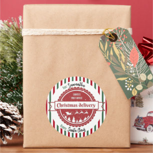 Weihnachtsspeziallieferung vom Weihnachtsmann Runder Aufkleber