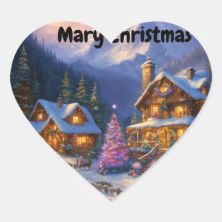 Weihnachtsspezialsticker Herz-Aufkleber