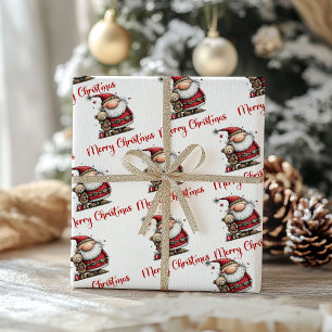 Weihnachtsspielerei Santa Cartoon-Wrap-Papier  Geschenkpapier