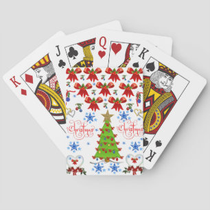 Weihnachtsspielkartendecke weiß spielkarten