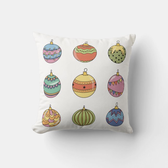 Weihnachtsspielkugeln Kissen (Vorderseite)