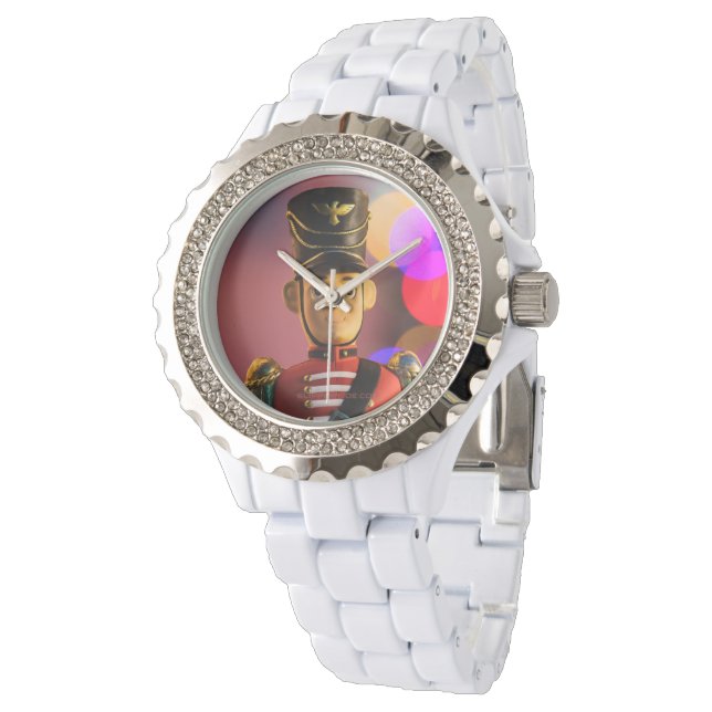 Weihnachtsspielsoldat Figur SlipperyJoe Gay pri Armbanduhr (Schrägansicht)