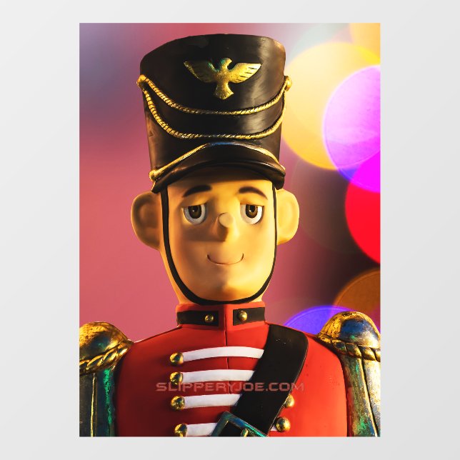 Weihnachtsspielsoldat Figur SlipperyJoe Gay pri Fensteraufkleber (Blatt)