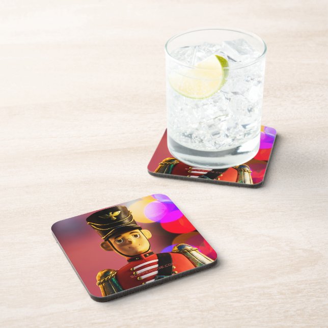 Weihnachtsspielsoldat Figur SlipperyJoe Gay pri Getränkeuntersetzer (Rechte Seite)