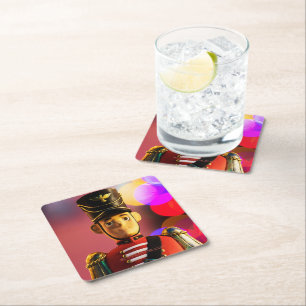 Weihnachtsspielsoldat Figur SlipperyJoe Gay pri Rechteckiger Pappuntersetzer