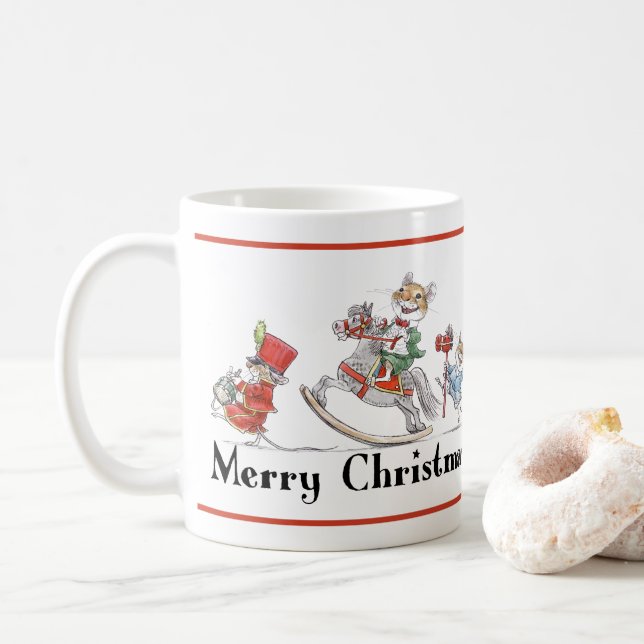 Weihnachtsspielzeug-Parade-Tasse Kaffeetasse (Mit Donut)