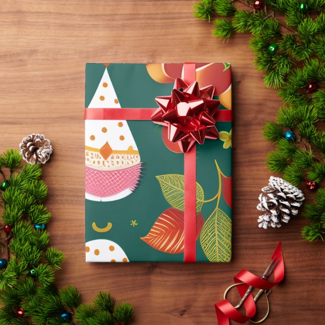 Weihnachtsspielzeug-Retro-Muster Geschenkpapier (Feiertagsgeschenk)