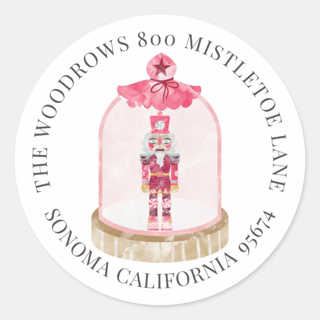 Weihnachtsspielzeug Soldier Wasserfarbe Rücksendea Runder Aufkleber (Vorderseite)