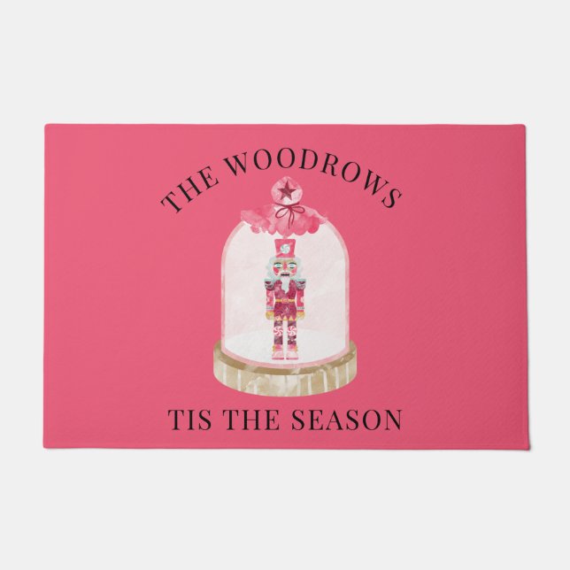 Weihnachtsspielzeug Soldier Watercolor Familiennam Fußmatte (Vorderseite)