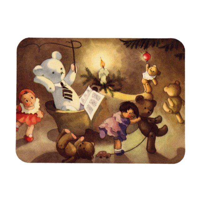 Weihnachtsspielzeug, Tanzpuppen, Teddybären Magnet (Horizontal)