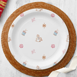 Weihnachtsspielzeug und Süßigkeiten für Wasserfarb Pappteller