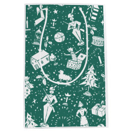 Weihnachtsspielzeug und Symbole Muster Mittlere Geschenktüte