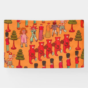 Weihnachtsspielzeug-Vintage Kinder spielen Banner