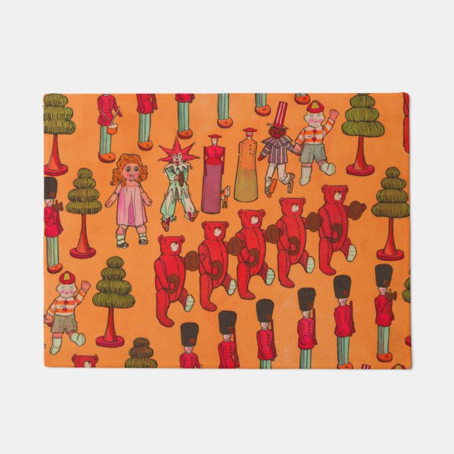 Weihnachtsspielzeug-Vintage Kinder spielen Fußmatte (Vorderseite)