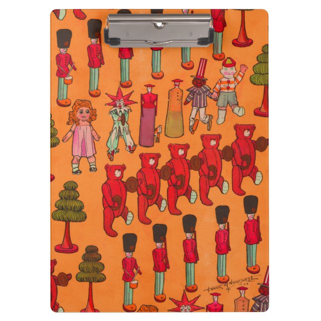 Weihnachtsspielzeug-Vintage Kinder spielen Klemmbrett (Vorderseite)