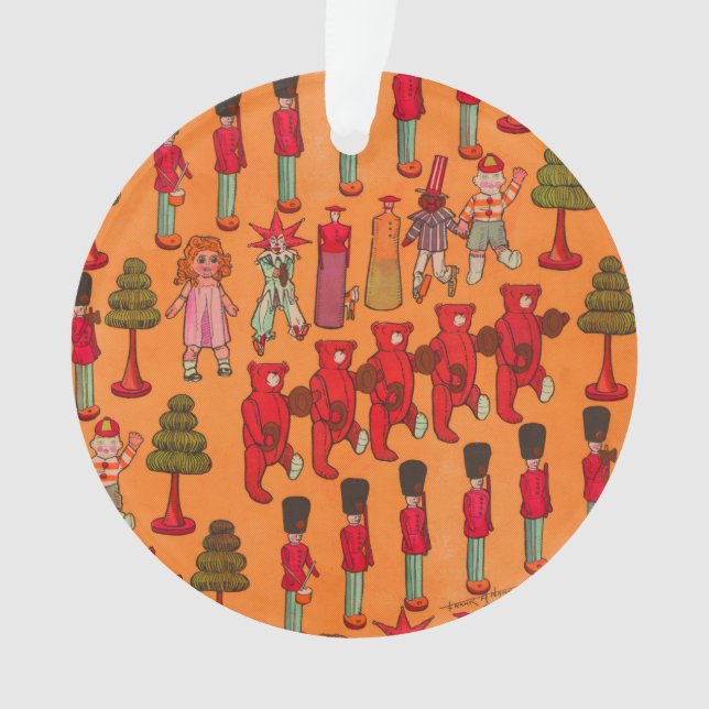 Weihnachtsspielzeug-Vintage Kinder spielen Ornament (Vorderseite)