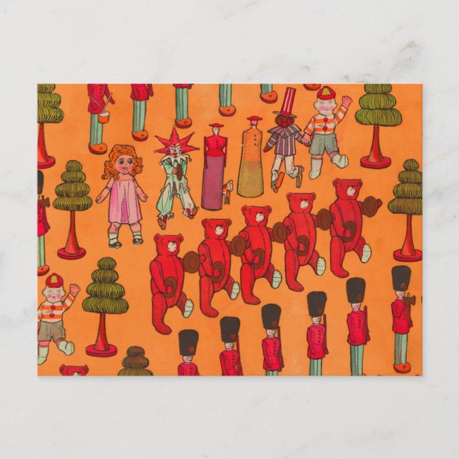 Weihnachtsspielzeug-Vintage Kinder spielen Postkarte