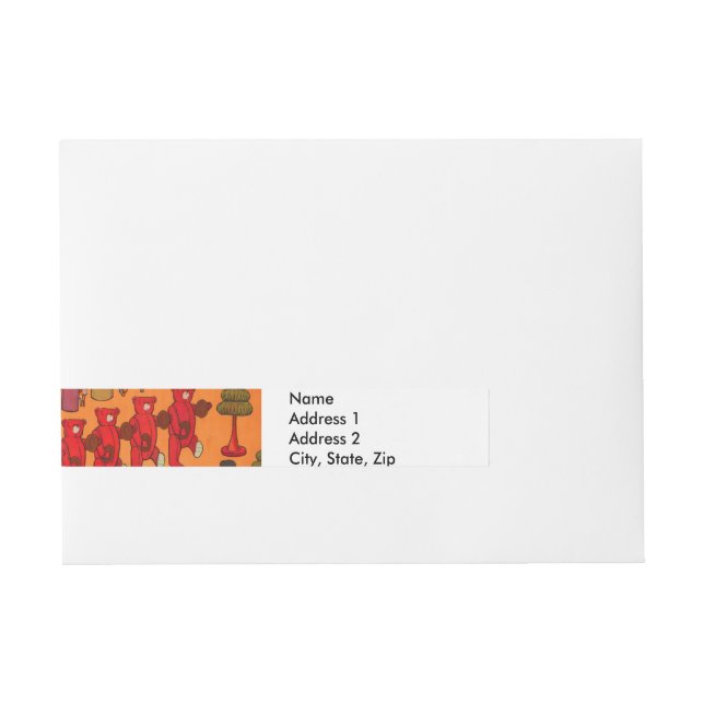 Weihnachtsspielzeug-Vintage Kinder spielen Rundum-Adressaufkleber (Vorderseite)