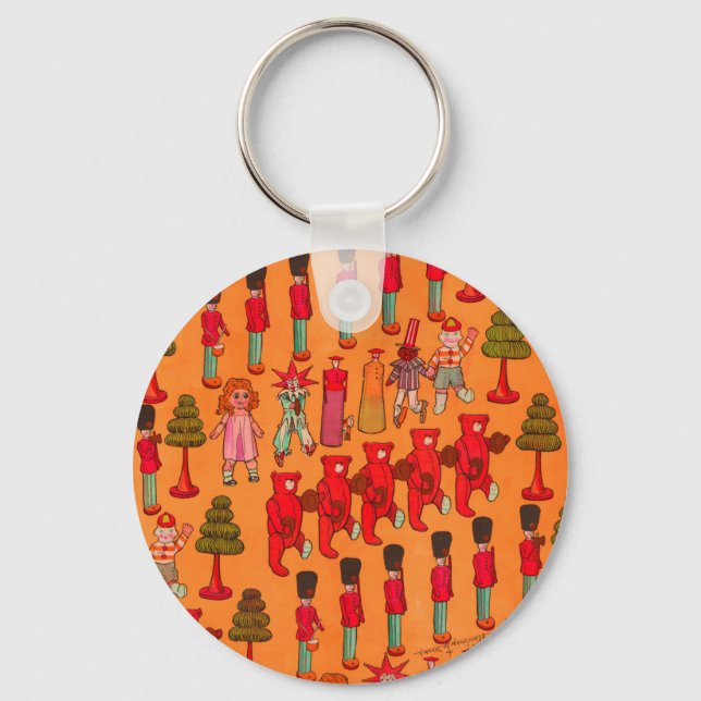 Weihnachtsspielzeug-Vintage Kinder spielen Schlüsselanhänger (Vorderseite)