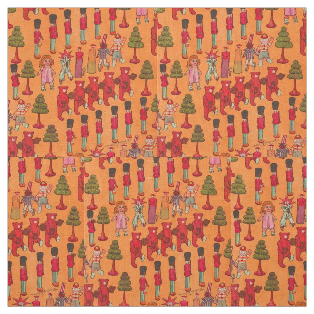 Weihnachtsspielzeug-Vintage Kinder spielen Stoff (Muster)