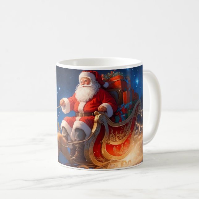 Weihnachtsspielzeuge auf einer Piste mit Rentier Kaffeetasse (VorderseiteRechts)