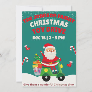 Weihnachtsspielzeugfamilie oder Wohltätigkeit Einladung