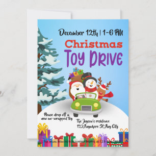 Weihnachtsspielzeugfamilie oder Wohltätigkeit Einladung