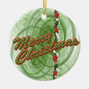 WeihnachtsSpiralen u. -sterne Keramik Ornament