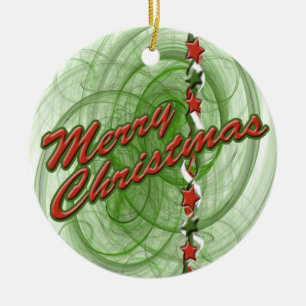 WeihnachtsSpiralen u. -sterne Keramikornament