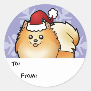 WeihnachtsSpitz-Geschenk-Umbauten Runder Aufkleber