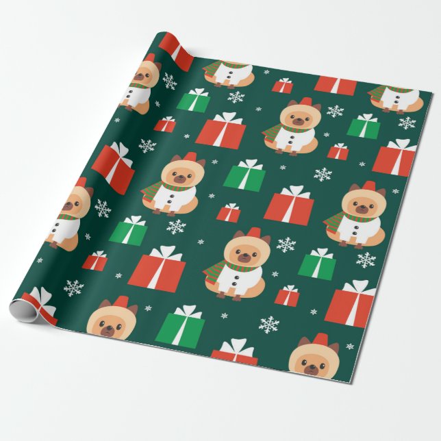 WeihnachtsSpitz Muster Geschenkpapier (Ungerollt)