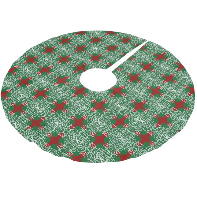 Weihnachtsspitze-Musterbaumrock Polyester Weihnachtsbaumdecke (Schrägansicht)