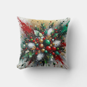 Weihnachtssplatter / Weiße Explosionen Kissen