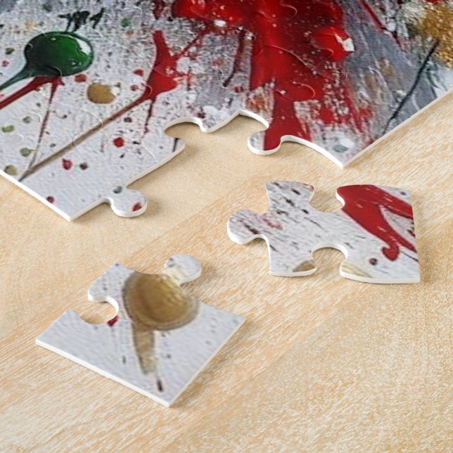 Weihnachtssplatter / Weiße Explosionen  Puzzle (Seite)